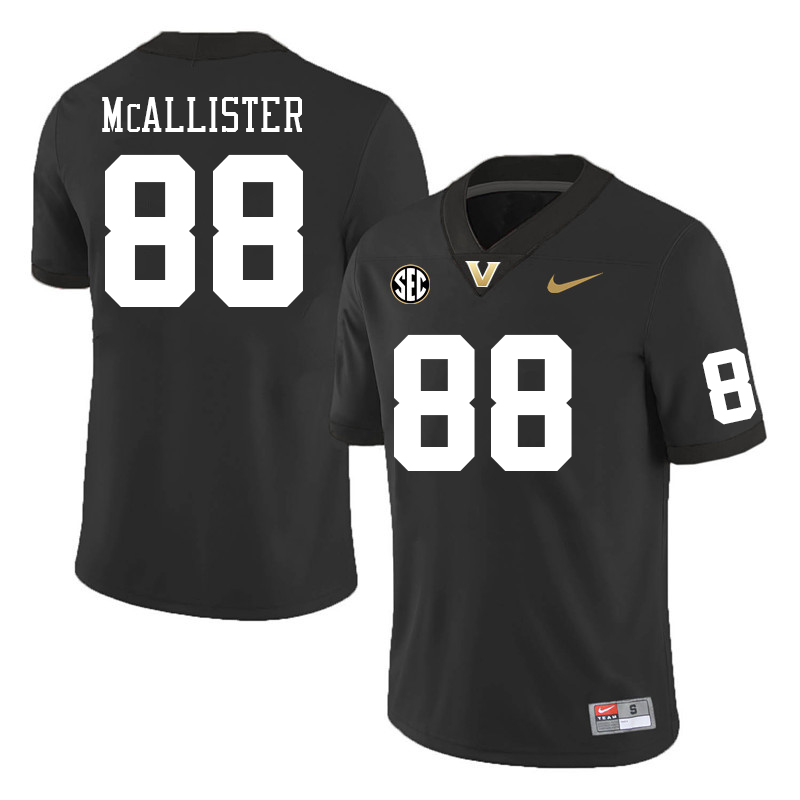 Vanderbilt Commodores #88 Ezra McAllister College Football Jerseys Sale Stitched-Black